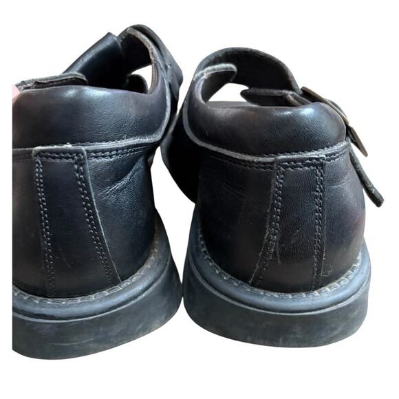 VtG Y2K Kenneth Cole Black Leather Fisherman Sandals Mens 10 Chunky Woven Dad